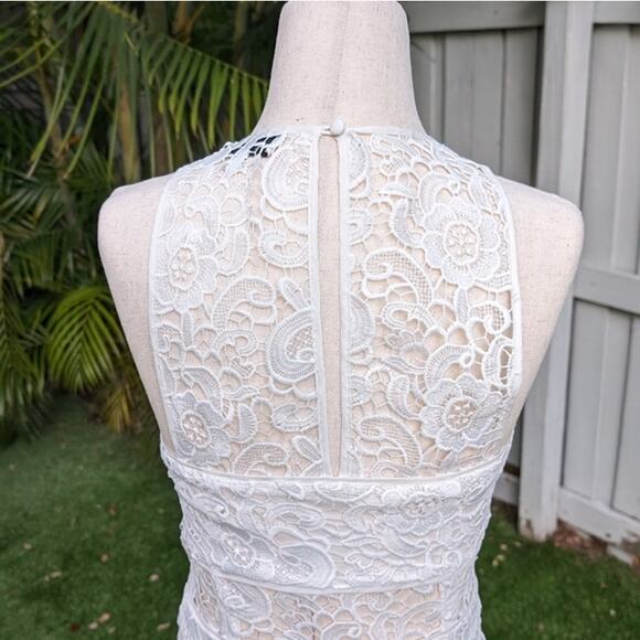 LIKELY (Revolve) White Sheath Lace Halter Neck Midi Dress, size 2 - Picture 11 of 11
